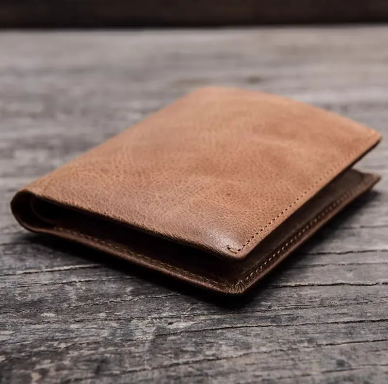 Vintage Classic Leather Slim Short Wallet Minimalist Design