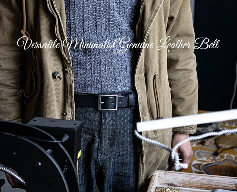 Versatile Minimalist Full-Grain Genuine Leather Men's Belt