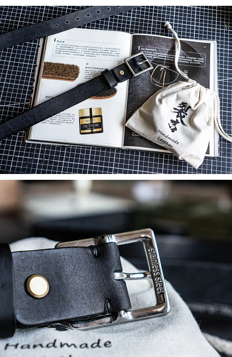 Versatile Minimalist Full-Grain Genuine Leather Men's Belt