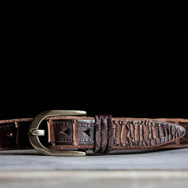 Unique Rattlesnake Shape Rugged Genuine Leather Men's Belt