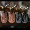 RSAS0163-z-02 Rugged Design Biker Style Handcrafted Leather Keychain