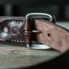 Vintage Textured Natural Vegetable-Tanned Leather Men's Belt