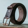 Vintage Textured Natural Vegetable-Tanned Leather Men's Belt