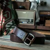 Vintage Textured Natural Vegetable-Tanned Leather Men's Belt