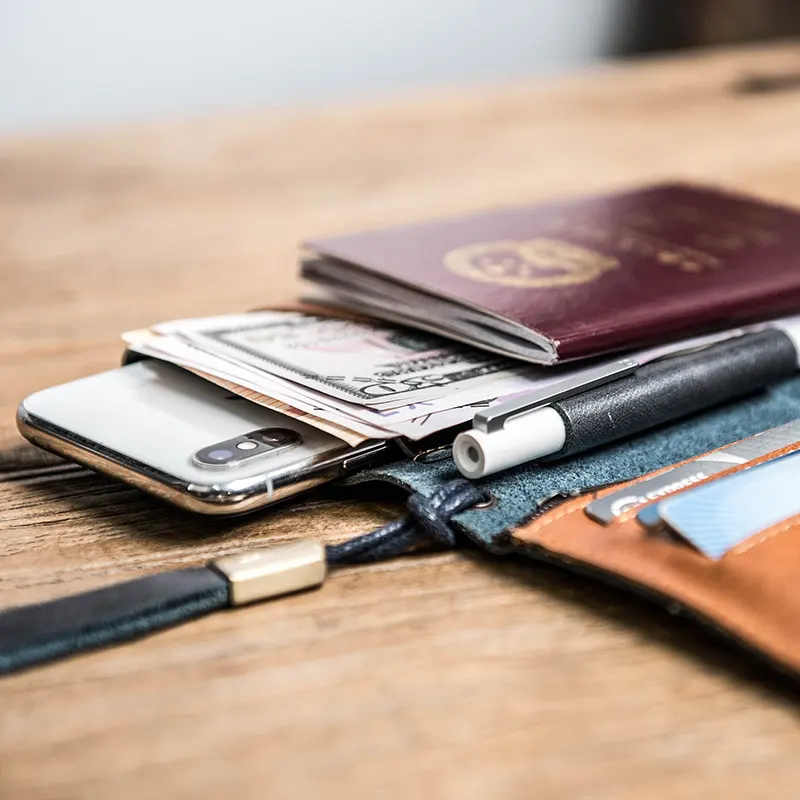 Premium Vintage Full-Grain Leather Passport Wallet for Travel