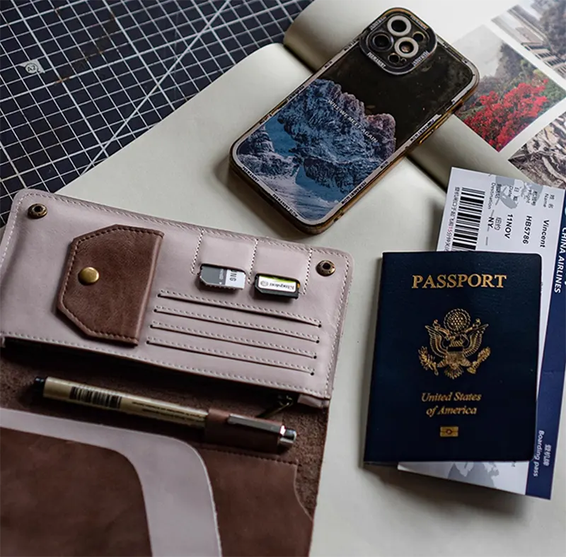 Premium Vintage Full-Grain Leather Passport Wallet for Travel