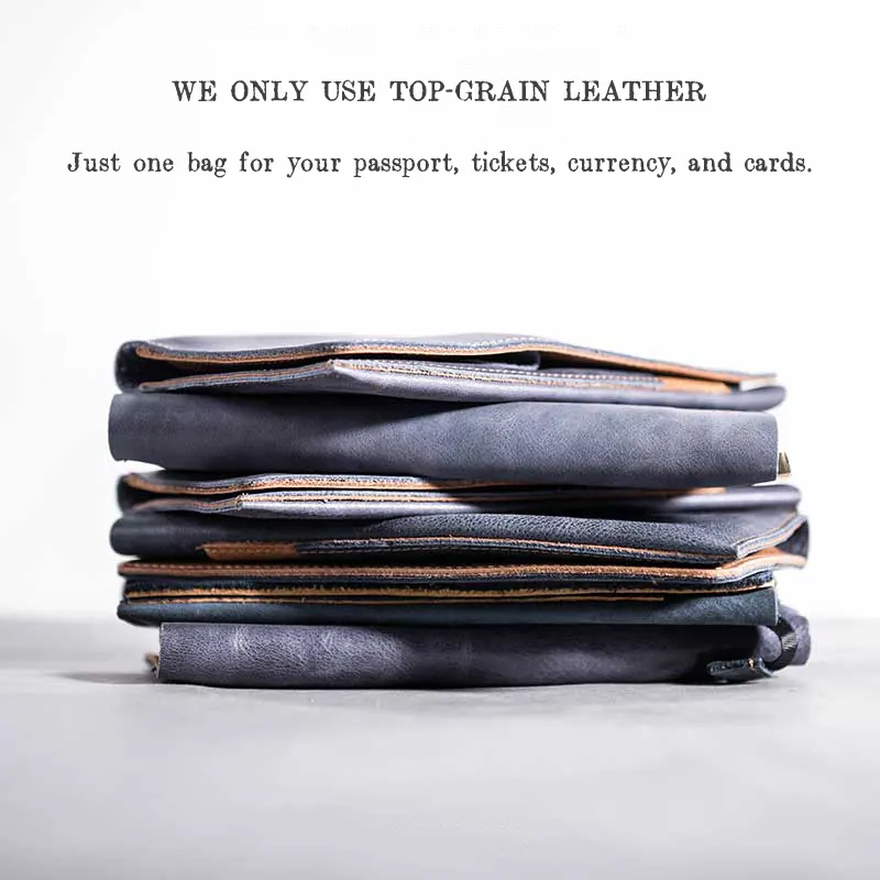 Premium Vintage Full-Grain Leather Passport Wallet for Travel