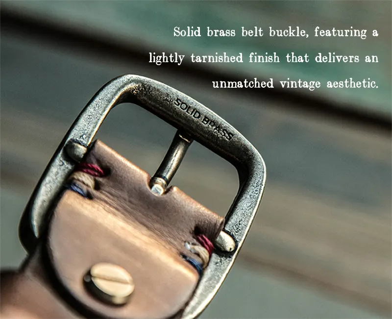 Handcrafted Vintage Men's Full-Grain Genuine Leather Belt