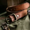 Handcrafted Vintage Men's Full-Grain Genuine Leather Belt Brown
