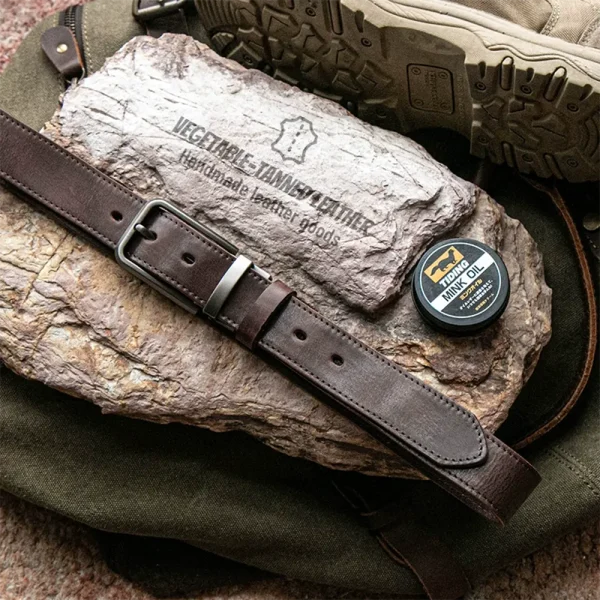 Japanese Vintage Handcrafted Full-Grain Leather Men's Belt Coffee