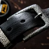 Luxury Handcrafted Hammered Buckle Genuine Leather Men's Belt