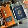 Premium Vintage Full-Grain Leather Passport Wallet for Travel