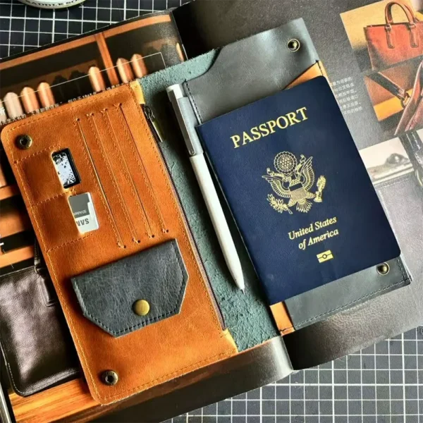 Premium Vintage Full-Grain Leather Passport Wallet for Travel