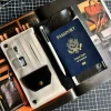 Premium Vintage Full-Grain Leather Passport Wallet for Travel