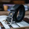 RSBE0043 Vintage Versatile Genuine Leather Belt with Silver Square Buckle