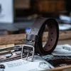 RSBE0049 Vintage Versatile Genuine Leather Belt with Silver Square Buckle