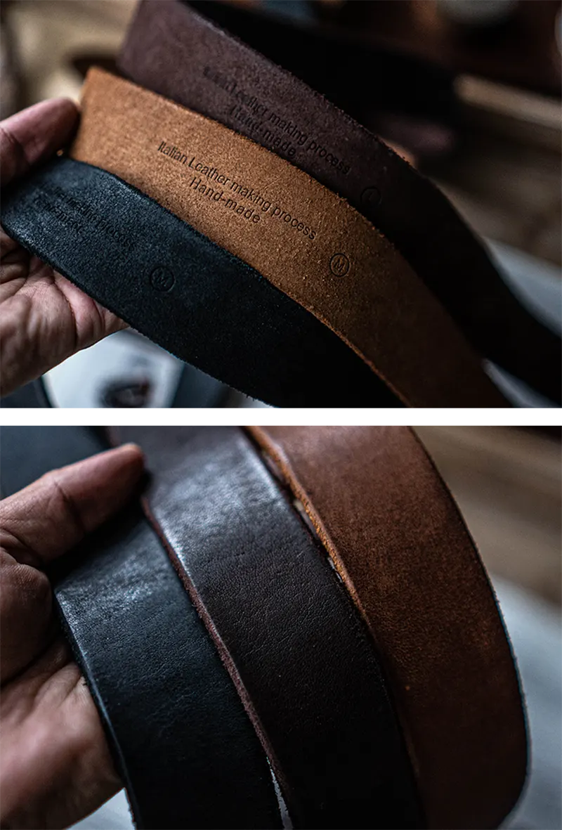 Vintage Versatile Genuine Leather Belt with Silver Square Buckle