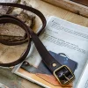 Vintage Men's Full-Grain Leather Belt with Square Pin Buckle Coffee