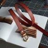 RSBE0333 Artistic Full-Grain Leather Women's Versatile Skinny Belt