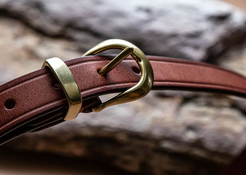 Artistic Full-Grain Leather Women's Versatile Skinny Belt