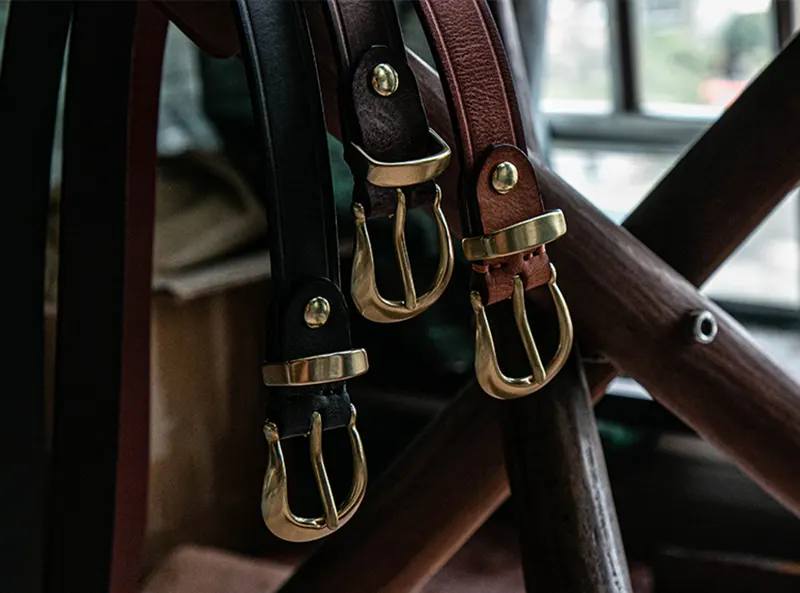 Artistic Full-Grain Leather Women's Versatile Skinny Belt