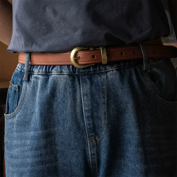 RSBE0327-z-02 Artistic Full-Grain Leather Women's Versatile Skinny Belt