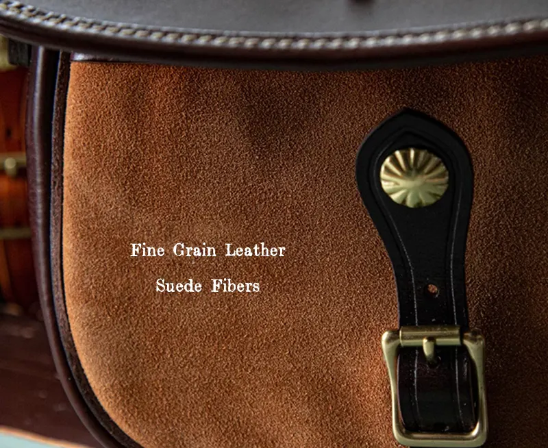 Colorblock Full-Grain Leather Messenger Style Crossbody Bag