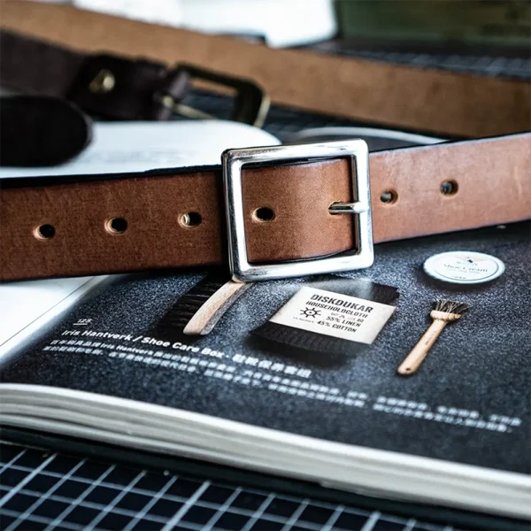 Versatile Minimalist Full-Grain Genuine Leather Men's Belt