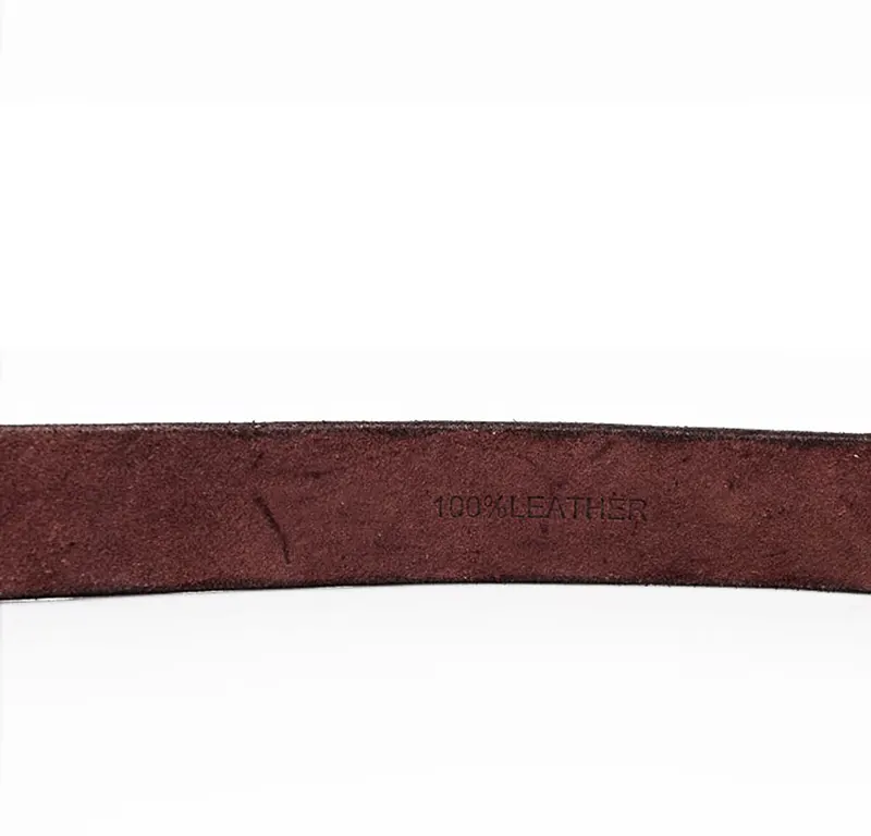 Exclusive Vintage Brass Buckle Rugged Full-Grain Leather Belt