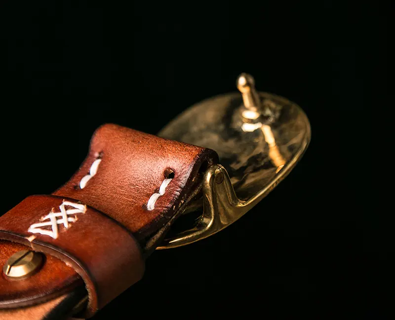 Handcrafted Custom Vintage Men's Belt with Hammered Buckle