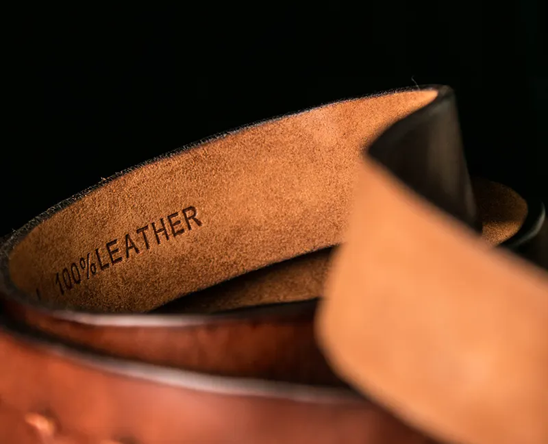 Handcrafted Custom Vintage Men's Belt with Hammered Buckle