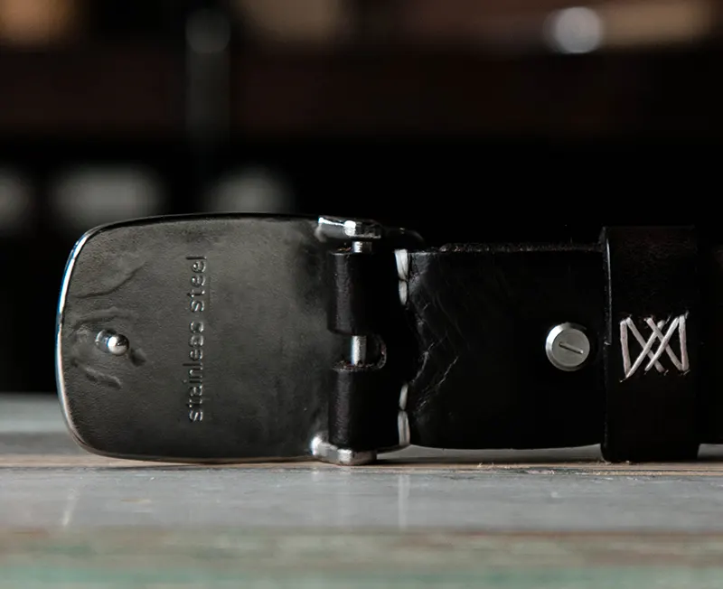 Handcrafted Custom Vintage Men's Belt with Hammered Buckle