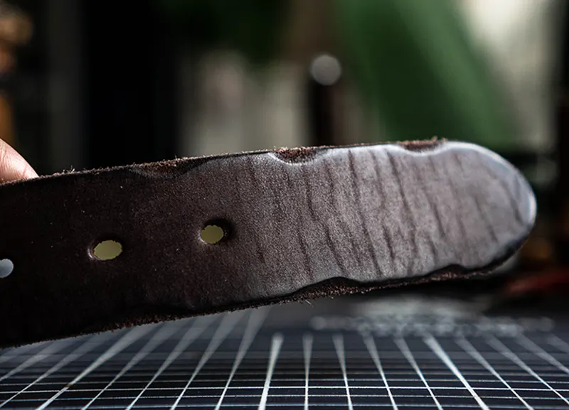 Handcrafted Full-Grain Leather Belt with Hammered Brass Buckle