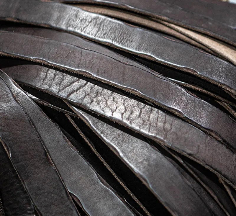 Handcrafted Full-Grain Leather Belt with Hammered Brass Buckle