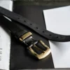 Handcrafted Genuine Leather Belt with Hammered Brass Buckle