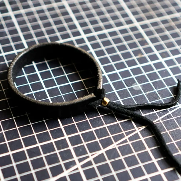 Handcrafted Polished Leather Wristband Unique Vintage Bracelet