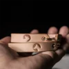 Handcrafted Polished Leather Wristband Unique Vintage Bracelet