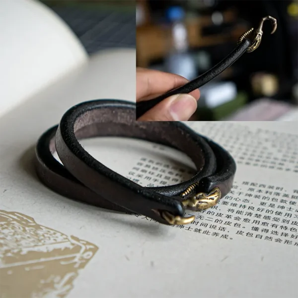 Handcrafted Skull Design Niche Punk Genuine Leather Bracelet