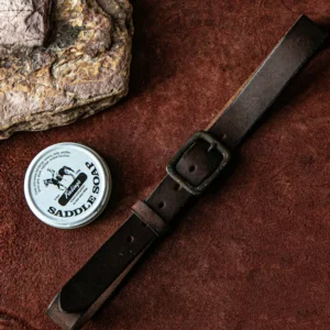 Handcrafted Unique Vintage Leather Belt with Etched Brass Buckle