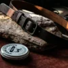 Handcrafted Unique Vintage Leather Belt with Etched Brass Buckle