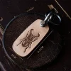 Handcrafted Vintage Stag Beetle Car Leather Keychain Pendant
