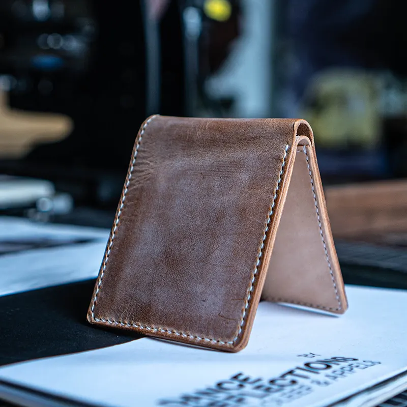Handcrafted Waxed Full-Grain Leather Short Wallet