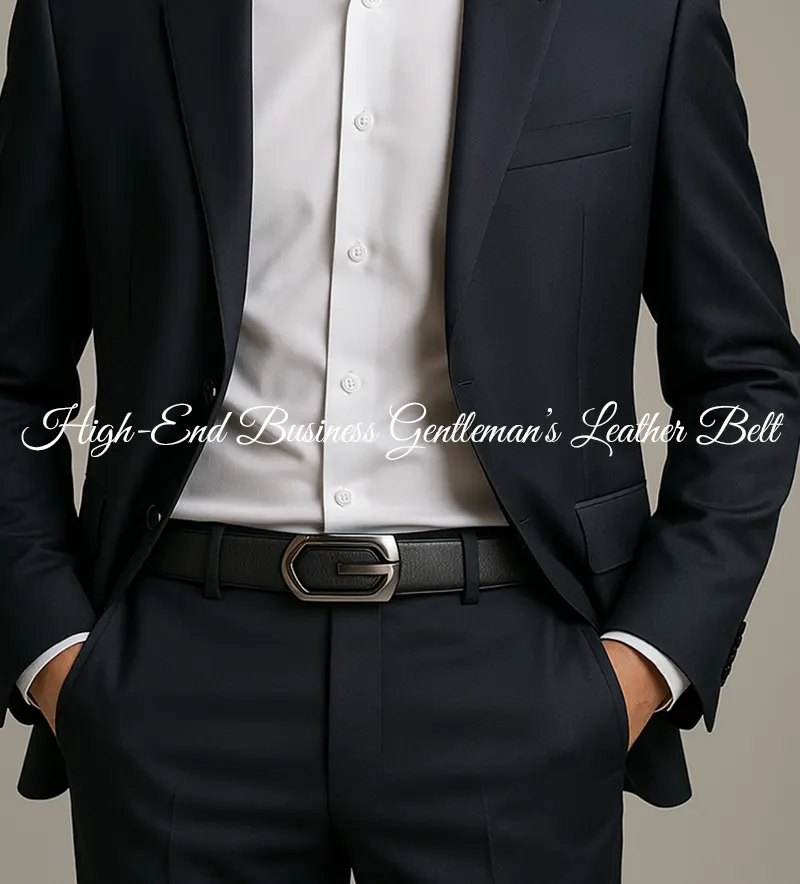 High-End Business Gentleman’s Leather Belt Automatic Buckle