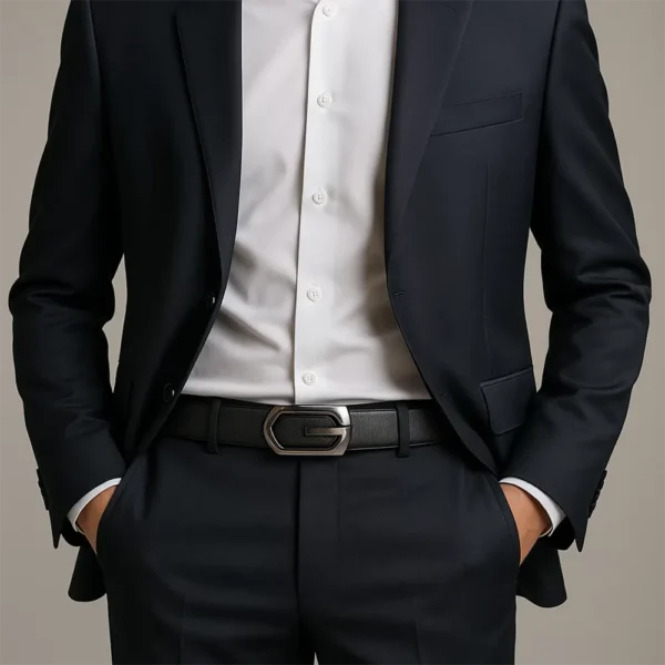 High-End Business Gentleman’s Leather Belt Automatic Buckle