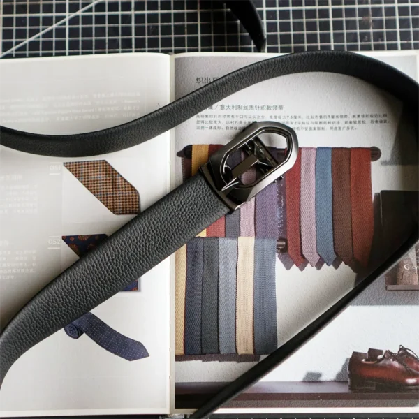 High-End Business Gentleman’s Leather Belt Automatic Buckle