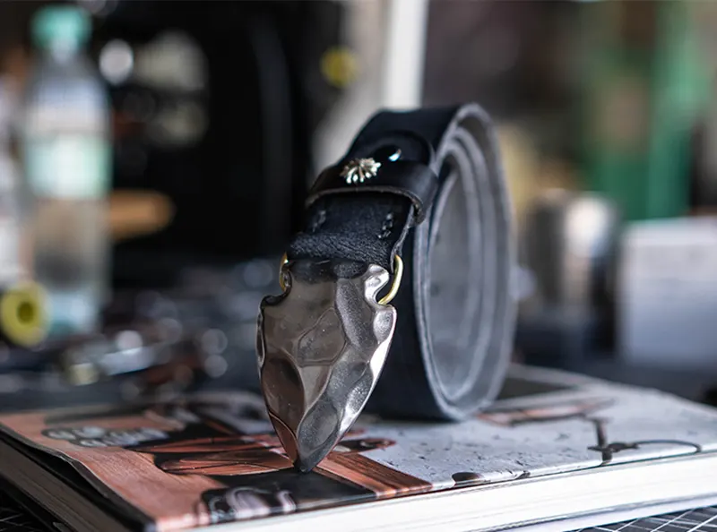 Rugged Niche Men's Cowhide Belt with Stainless Steel Buckle