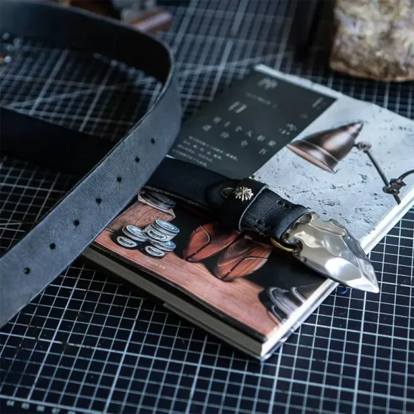 RSBE0481-z-03 Rugged Niche Men's Cowhide Belt with Stainless Steel Buckle