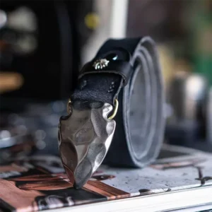 Rugged Niche Men's Cowhide Belt with Stainless Steel Buckle