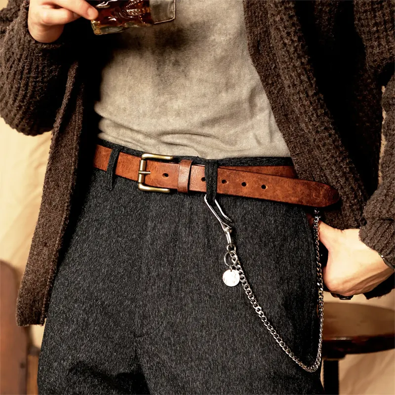 vintage leather belt styled with denim