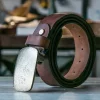 RSBE0153 Vintage Handcrafted Leather Belt with Etched Brass Buckle